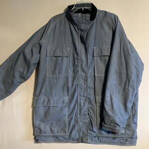 Vintage Steel Grip Insulated Work Jacket Welding Fire Resistant Denim Mens Large